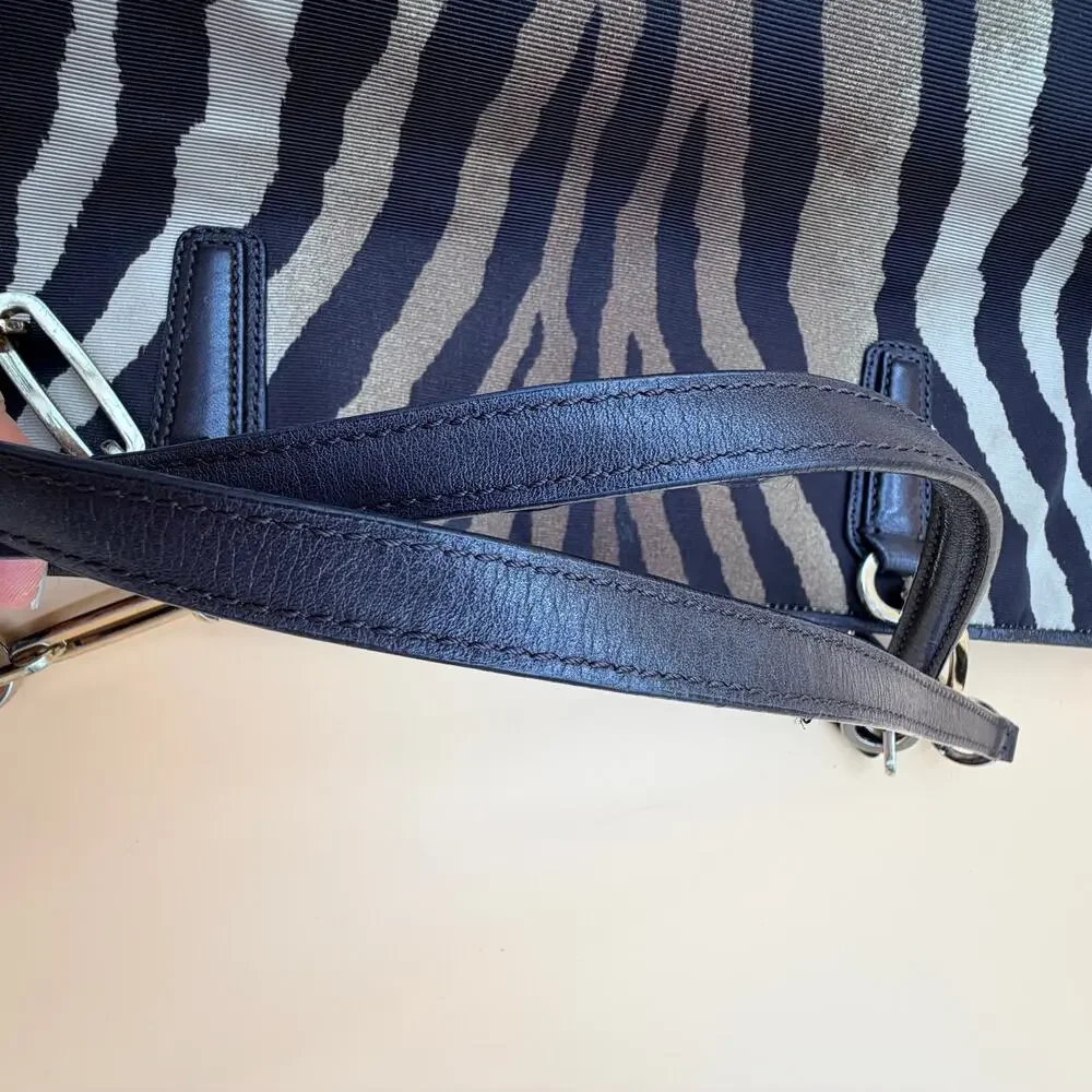 COACH 26881 MADISON EAST/WEST TOTE ZEBRA PRINT FABRIC